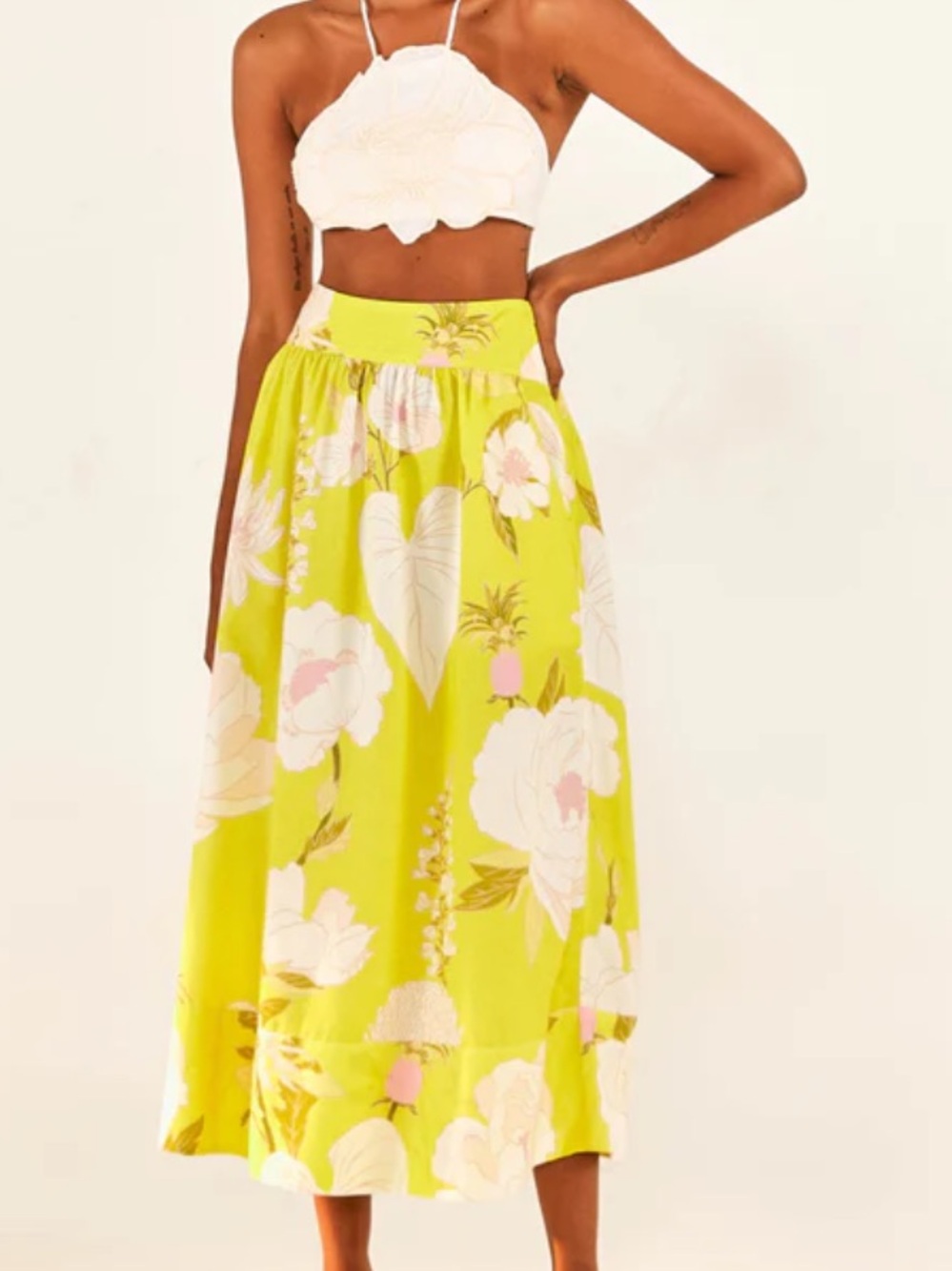 Farm Rio Neon Garden Maxi Skirt XS